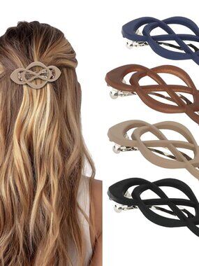 Vintage French Barrette Clips - 4 Pack Hair Accessories for Women & Girls, Thick